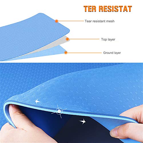 Etmury Esterilla Deporte, Esterilla Yoga Antideslizante Colchoneta Gimnasia Esterilla Deporte Gimnasia Pilates Fitness de Material ecológico TPE - 183 x 61cm Etmury Esterilla Deporte, Esterilla Yoga Antideslizante Colchoneta Gimnasia Esterilla Deporte Gimnasia Pilates Fitness de Material ecológico TPE - 183 x 61cm