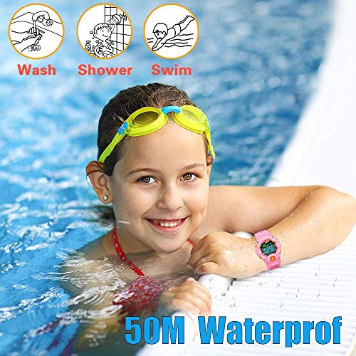 etows Impermeable Luces relojes Flash 50 m cronógrafo Digital niños niñas reloj de pulsera deportivo