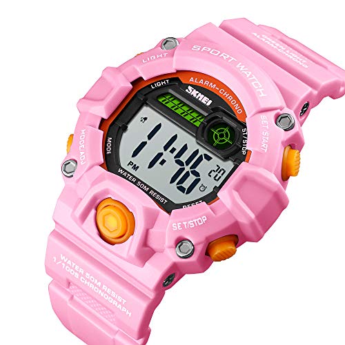 etows Impermeable Luces relojes Flash 50 m cronógrafo Digital niños niñas reloj de pulsera deportivo