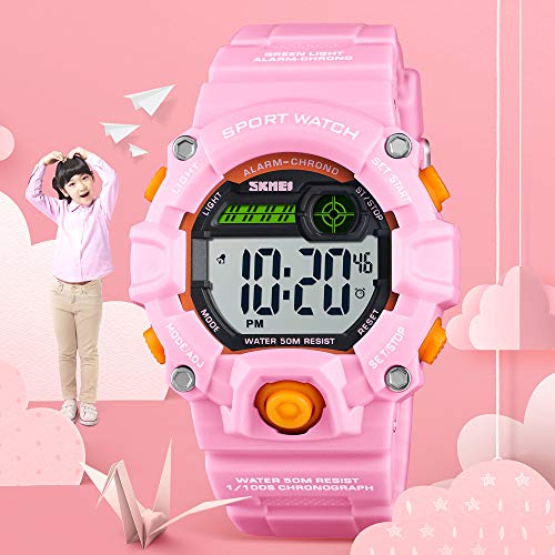 etows Impermeable Luces relojes Flash 50 m cronógrafo Digital niños niñas reloj de pulsera deportivo