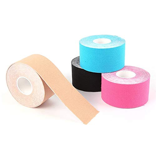 ETXP Cómoda cinta de kinesiología deportiva de 3,8 cm x 5 m, para aliviar el dolor de los músculos, espinillas, rodillas, hombros, impermeable, vendaje terapéutico, para fitness y correr (color rosa). ETXP Cómoda cinta de kinesiología deportiva de 3,8 cm x 5 m, para aliviar el dolor de los músculos, espinillas, rodillas, hombros, impermeable, vendaje terapéutico, para fitness y correr (color rosa).