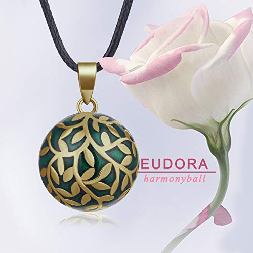 EUDORA Harmony Ball Vintage Bisuteria Collares de Mujer, Llamador de Angeles Embarazada, Colgantes de Mujer Primer Embarazo Mamá Regalos Originales para Mujer Hermana, 114,3cm