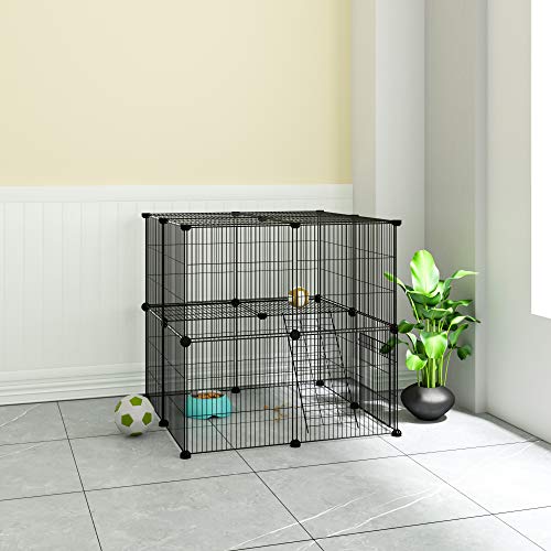 EUGAD DIY Valla para Animales Pequeños Jaula de Malla Metálica Ajustable,Parque para Mascotas Perros Jaula Conejos Hámsteres Cobayas Gatos Valla con 2 Niveles,22 Piezas 75 x 83 x 35 cm 0011WL EUGAD DIY Valla para Animales Pequeños Jaula de Malla Metálica Ajustable,Parque para Mascotas Perros Jaula Conejos Hámsteres Cobayas Gatos Valla con 2 Niveles,22 Piezas 75 x 83 x 35 cm 0011WL