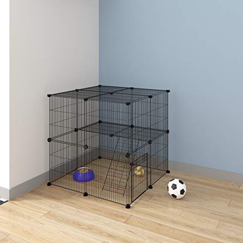 EUGAD DIY Valla para Animales Pequeños Jaula de Malla Metálica Ajustable,Parque para Mascotas Perros Jaula Conejos Hámsteres Cobayas Gatos Valla con 2 Niveles,22 Piezas 75 x 83 x 35 cm 0011WL EUGAD DIY Valla para Animales Pequeños Jaula de Malla Metálica Ajustable,Parque para Mascotas Perros Jaula Conejos Hámsteres Cobayas Gatos Valla con 2 Niveles,22 Piezas 75 x 83 x 35 cm 0011WL