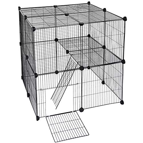 EUGAD DIY Valla para Animales Pequeños Jaula de Malla Metálica Ajustable,Parque para Mascotas Perros Jaula Conejos Hámsteres Cobayas Gatos Valla con 2 Niveles,22 Piezas 75 x 83 x 35 cm 0011WL EUGAD DIY Valla para Animales Pequeños Jaula de Malla Metálica Ajustable,Parque para Mascotas Perros Jaula Conejos Hámsteres Cobayas Gatos Valla con 2 Niveles,22 Piezas 75 x 83 x 35 cm 0011WL