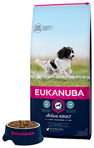 Eukanuba Alimento seco para perros adultos de razas medianas con pollo 15 kg Eukanuba Alimento seco para perros adultos de razas medianas con pollo 15 kg