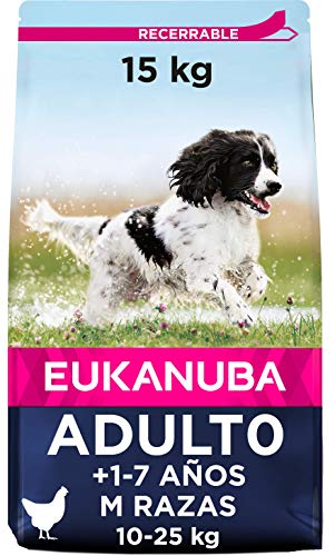 Eukanuba Alimento seco para perros adultos de razas medianas con pollo 15 kg