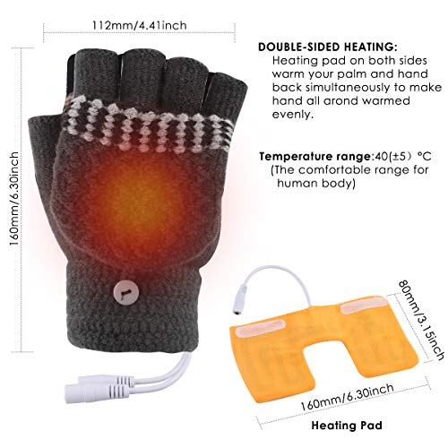 Eurobuy Guantes calefactados por USB, Guantes Unisex de Invierno para Mujeres y Hombres, Guantes cálidos de diseño Lavable, Manos Completas y Medias Guantes cálidos para computadora portátil Eurobuy Guantes calefactados por USB, Guantes Unisex de Invierno para Mujeres y Hombres, Guantes cálidos de diseño Lavable, Manos Completas y Medias Guantes cálidos para computadora portátil