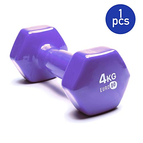 EURODO (1 Pieza Mancuerna 1kg - 6kg para Ejercicio Fitness Gimnasio Aerobic, Pesa Entrenamiento en Casa, para Mujer y Hombre (4 kg) EURODO (1 Pieza Mancuerna 1kg - 6kg para Ejercicio Fitness Gimnasio Aerobic, Pesa Entrenamiento en Casa, para Mujer y Hombre (4 kg)