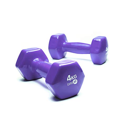 EURODO (1 Pieza Mancuerna 1kg - 6kg para Ejercicio Fitness Gimnasio Aerobic, Pesa Entrenamiento en Casa, para Mujer y Hombre (4 kg)