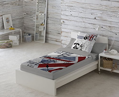 Euromoda Teléfono Saco nórdico, Algodón, Gris, Blanco, Rojo, Sin Relleno Euromoda Teléfono Saco nórdico, Algodón, Gris, Blanco, Rojo, Sin Relleno