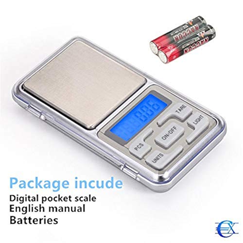 EUROXANTY® Báscula Digital | 0.01g - 200g | Báscula de Cocina y Joyería | Plataforma de Acero Inoxidable | Pantalla LCD | Especial para Bolsillo | Iluminación LED EUROXANTY® Báscula Digital | 0.01g - 200g | Báscula de Cocina y Joyería | Plataforma de Acero Inoxidable | Pantalla LCD | Especial para Bolsillo | Iluminación LED