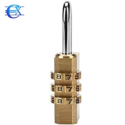 EUROXANTY Candado de Combinación | Cerradura de Seguridad con Dígitos | Máxima Dureza y Fiabilidad | 3 Dígitos | 1 Candado