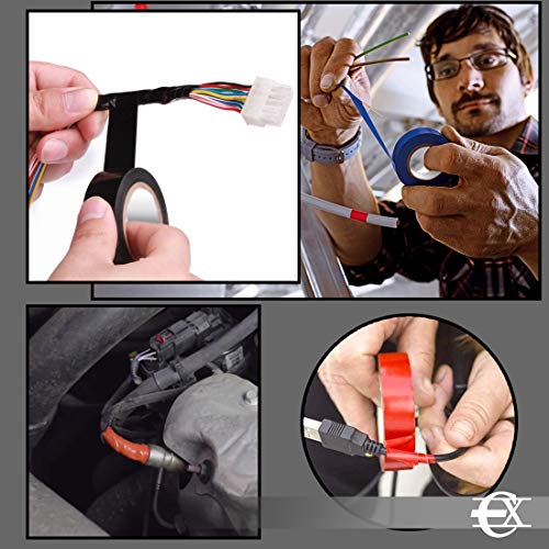 EUROXANTY® Cinta Aislante | Cinta Aislante Eléctrica | Resistente al Agua | Cinta para Cable | Electricista | COLOR 1.7 X 10M EUROXANTY® Cinta Aislante | Cinta Aislante Eléctrica | Resistente al Agua | Cinta para Cable | Electricista | COLOR 1.7 X 10M