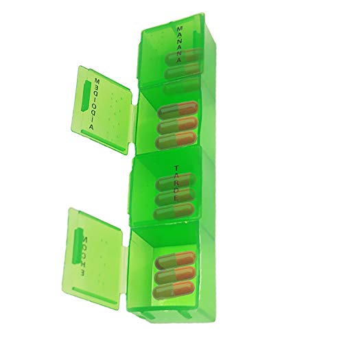 EUROXANTY® Pastillero semanal de 4 tomas | Compartimentos extraíbles | Organizador de pastillas grandes, medianas y pequeñas | Sistema de Lectura Braile | Compartimientos en Distintos Colores | COLOR EUROXANTY® Pastillero semanal de 4 tomas | Compartimentos extraíbles | Organizador de pastillas grandes, medianas y pequeñas | Sistema de Lectura Braile | Compartimientos en Distintos Colores | COLOR