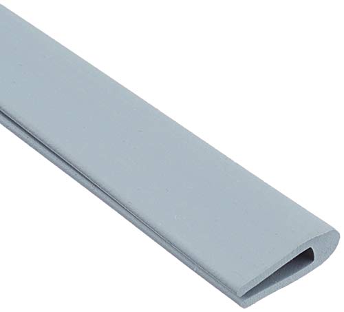 EUTRAS Perfil protector de bordes FP3010, goma de sellado, tamaño de la ranura 2,0 mm, color gris claro, 3 m