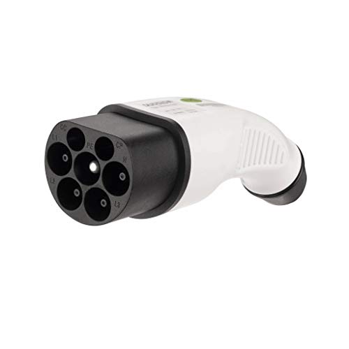 EV + Cable de carga de repuesto para vehículo eléctrico – Tipo 2 IEC 62196 – Conector de carga PHEV – 3 fases 32 A (22 kW) negro/blanco EV + Cable de carga de repuesto para vehículo eléctrico – Tipo 2 IEC 62196 – Conector de carga PHEV – 3 fases 32 A (22 kW) negro/blanco