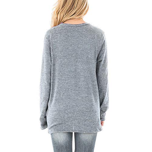 EVANA Camiseta Manga Larga Mujer Blusa Casual Suelto Túnico Cuello Redondo T Shirt Tops Otoño Invierno Camiseta Moda Suelto Verano Primavera Tops