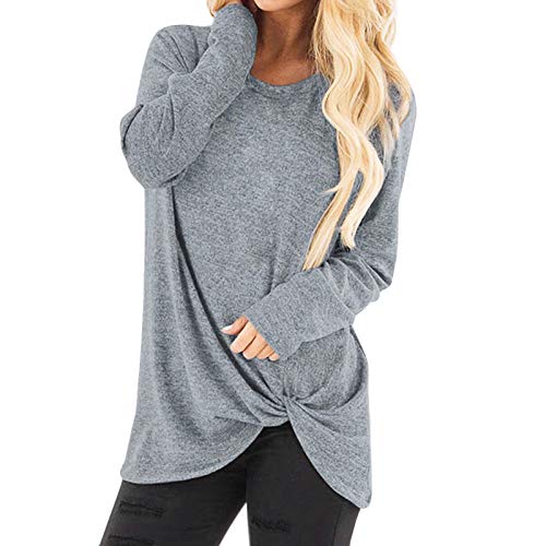 EVANA Camiseta Manga Larga Mujer Blusa Casual Suelto Túnico Cuello Redondo T Shirt Tops Otoño Invierno Camiseta Moda Suelto Verano Primavera Tops