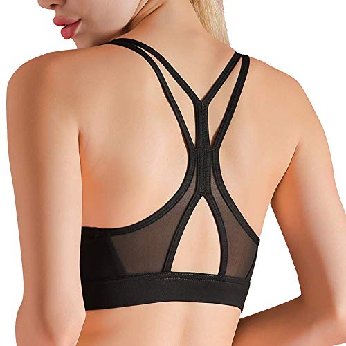 EVELIFE Sujetador Deportivo Mujer con Almohadillas Extraíbles Espalda Cruzada, Respirable Yoga Bra Deporte sin Costuras para Gimnasio Fitness Ejercicio (Negro, Large) EVELIFE Sujetador Deportivo Mujer con Almohadillas Extraíbles Espalda Cruzada, Respirable Yoga Bra Deporte sin Costuras para Gimnasio Fitness Ejercicio (Negro, Large)
