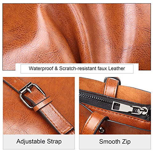 EVEOUT Bolso de cuero vegano suave para mujer,Bolsos de Mano Retro, Bolso de Hombro con Asa Superior para el Trabajo Casual, Bolso Clásico de Hobo con Borla Bolsas de Viaje para Mujer EVEOUT Bolso de cuero vegano suave para mujer,Bolsos de Mano Retro, Bolso de Hombro con Asa Superior para el Trabajo Casual, Bolso Clásico de Hobo con Borla Bolsas de Viaje para Mujer