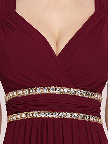 Ever-Pretty A-línea Vestido de Noche Gasa Cuello en V sin Mangas Largo para Mujer Borgoña 36 Ever-Pretty A-línea Vestido de Noche Gasa Cuello en V sin Mangas Largo para Mujer Borgoña 36