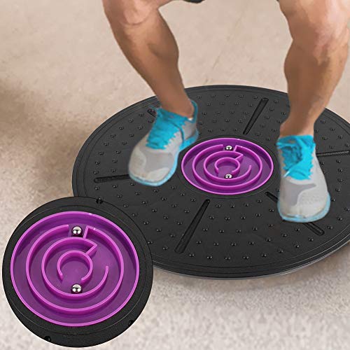 Ever Tabla de Equilibrio de Yoga con Soporte de Carga de 150 kg, Entrenador de Tabla de Equilibrio de pie con Disco de Laberinto Morado con diseño ergonómico para ejercitar la Estabilidad del Cuerpo