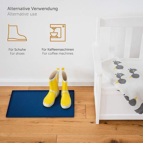 EVERANIMALS Alfombra Comedero Perro y Gato de Silicona con Borde Extra Alto Antideslizante Impermeable y Protege el Suelo de Manchas y Humedad EVERANIMALS Alfombra Comedero Perro y Gato de Silicona con Borde Extra Alto Antideslizante Impermeable y Protege el Suelo de Manchas y Humedad