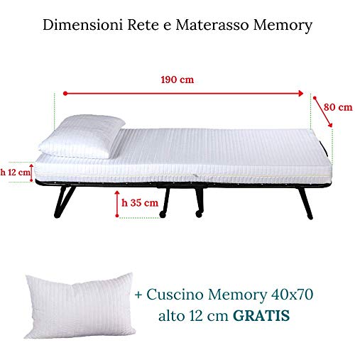 Evergreenweb – Cama Plegable con colchón Individual viscoelástico 80 X 190 y viscoelástico Gratis, somier de láminas de Madera de Emergencia extraíble para Ahorrar Espacio Desmontable para huéspedes Evergreenweb – Cama Plegable con colchón Individual viscoelástico 80 X 190 y viscoelástico Gratis, somier de láminas de Madera de Emergencia extraíble para Ahorrar Espacio Desmontable para huéspedes
