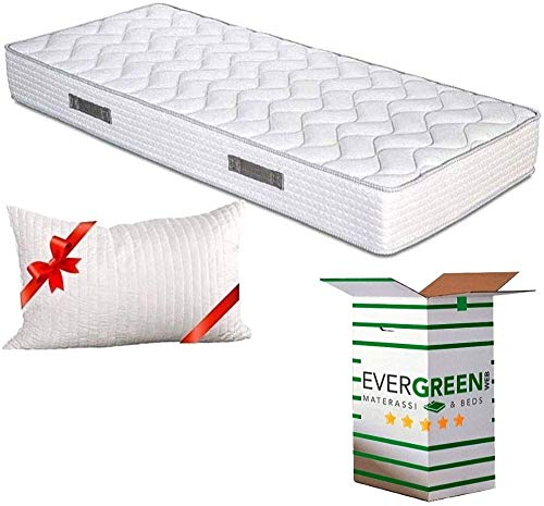 Evergreenweb - Colchón ortopédico Fashion de espuma de poliuretano o viscoelástica, 20 cm de alto, con almohadas, efecto masaje, tejido transpirable antiácaros, ideal para somier y cama