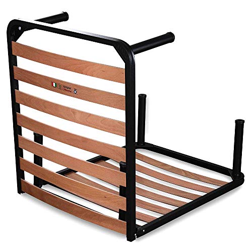 EvergreenWeb - Somier Individual Desmontable 90x190 h 35 cm de Láminas de Madera y Estructura Portante de Hierro con 6 Pies Extraíbles, Ortopédico, Base Empotrada para Todas Las Camas y Colchones