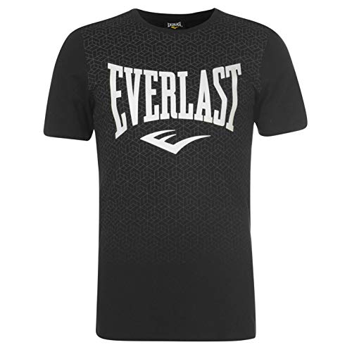 Everlast - Camiseta de cuello redondo para hombre, con estampado geométrico Negro Negro ( S Everlast - Camiseta de cuello redondo para hombre, con estampado geométrico Negro Negro ( S