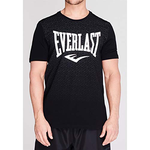 Everlast - Camiseta de cuello redondo para hombre, con estampado geométrico Negro Negro ( XL