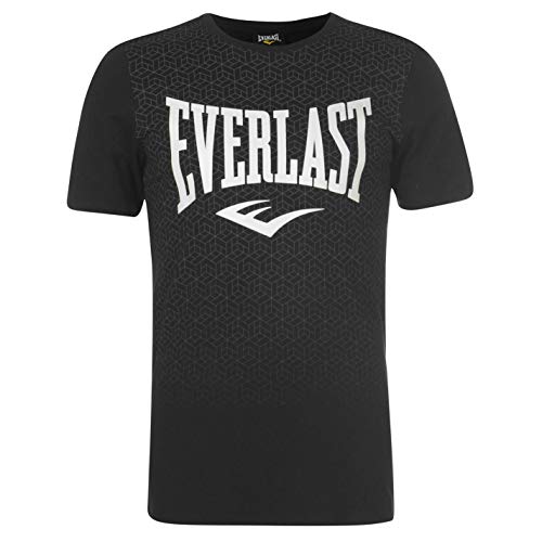 Everlast - Camiseta de cuello redondo para hombre, con estampado geométrico Negro Negro ( XL