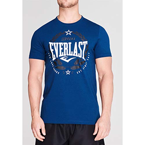 Everlast - Camiseta de cuello redondo para hombre, diseño de laurel Azul azul M