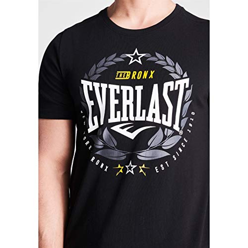 Everlast - Camiseta de cuello redondo para hombre, diseño de laurel Negro Negro ( L