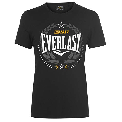 Everlast - Camiseta de cuello redondo para hombre, diseño de laurel Negro Negro ( L