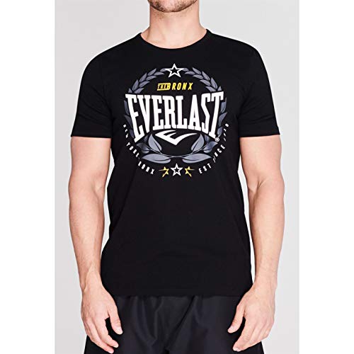 Everlast - Camiseta de cuello redondo para hombre, diseño de laurel Negro Negro ( XL Everlast - Camiseta de cuello redondo para hombre, diseño de laurel Negro Negro ( XL