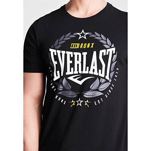 Everlast - Camiseta de cuello redondo para hombre, diseño de laurel Negro Negro ( XL