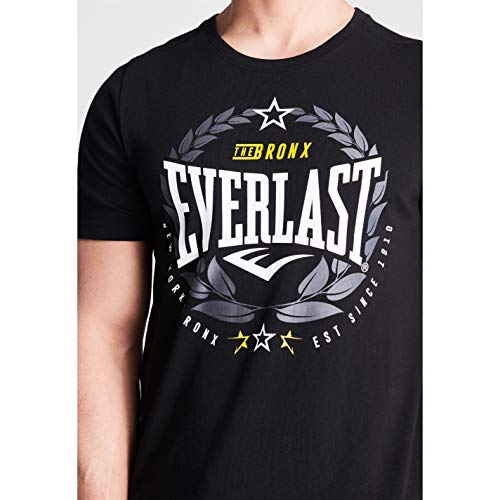 Everlast - Camiseta de cuello redondo para hombre, diseño de laurel Negro Negro ( XL Everlast - Camiseta de cuello redondo para hombre, diseño de laurel Negro Negro ( XL