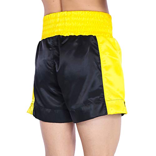 Everlast de Boxeo Pantalón de Thai Boxing, Unisex, Negro/Dorado, XL