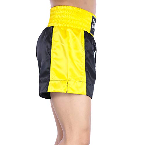 Everlast de Boxeo Pantalón de Thai Boxing, Unisex, Negro/Dorado, XL