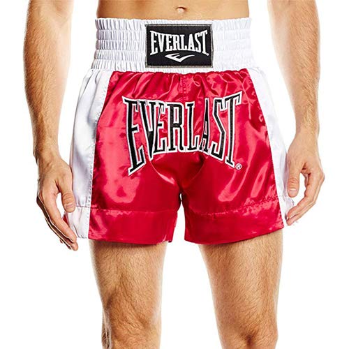 Everlast EM6 - Pantalón de Thai Boxing Unisex, Color Rojo, Talla S