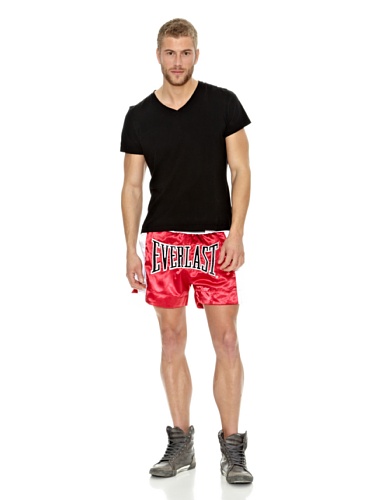 Everlast EM6 - Pantalón de Thai Boxing Unisex, Color Rojo, Talla S