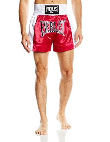 Everlast EM6 - Pantalón de Thai Boxing Unisex, Color Rojo, Talla S