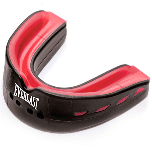 Everlast Evershield Double Mouth Guard Bucal Doble, Adultos Unisex, Negro/Rojo, Talla Única