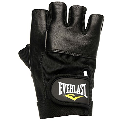 Everlast Hombre Leather Guantes De Fitness Gym Negro M