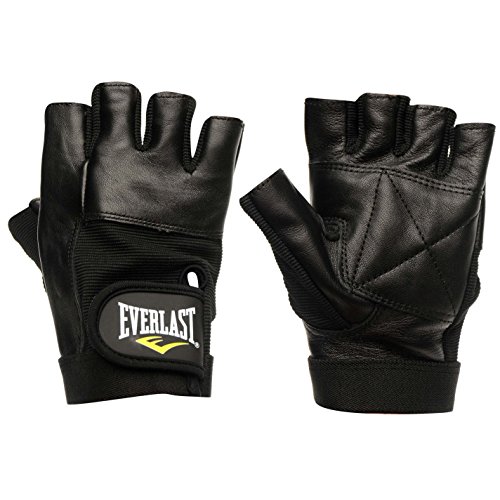 Everlast Hombre Leather Guantes De Fitness Gym Negro M