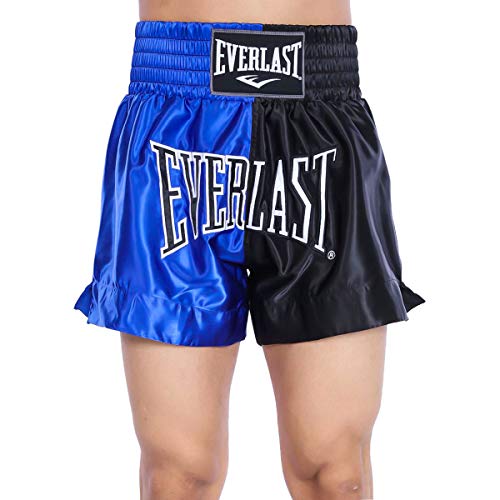 Everlast House EM7, Pantalón de thai boxing, Hombre, Azul/Negro, L