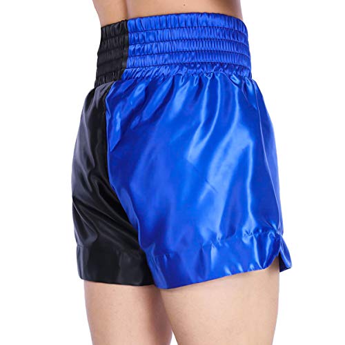 Everlast House EM7, Pantalón de thai boxing, Hombre, Azul/Negro, L